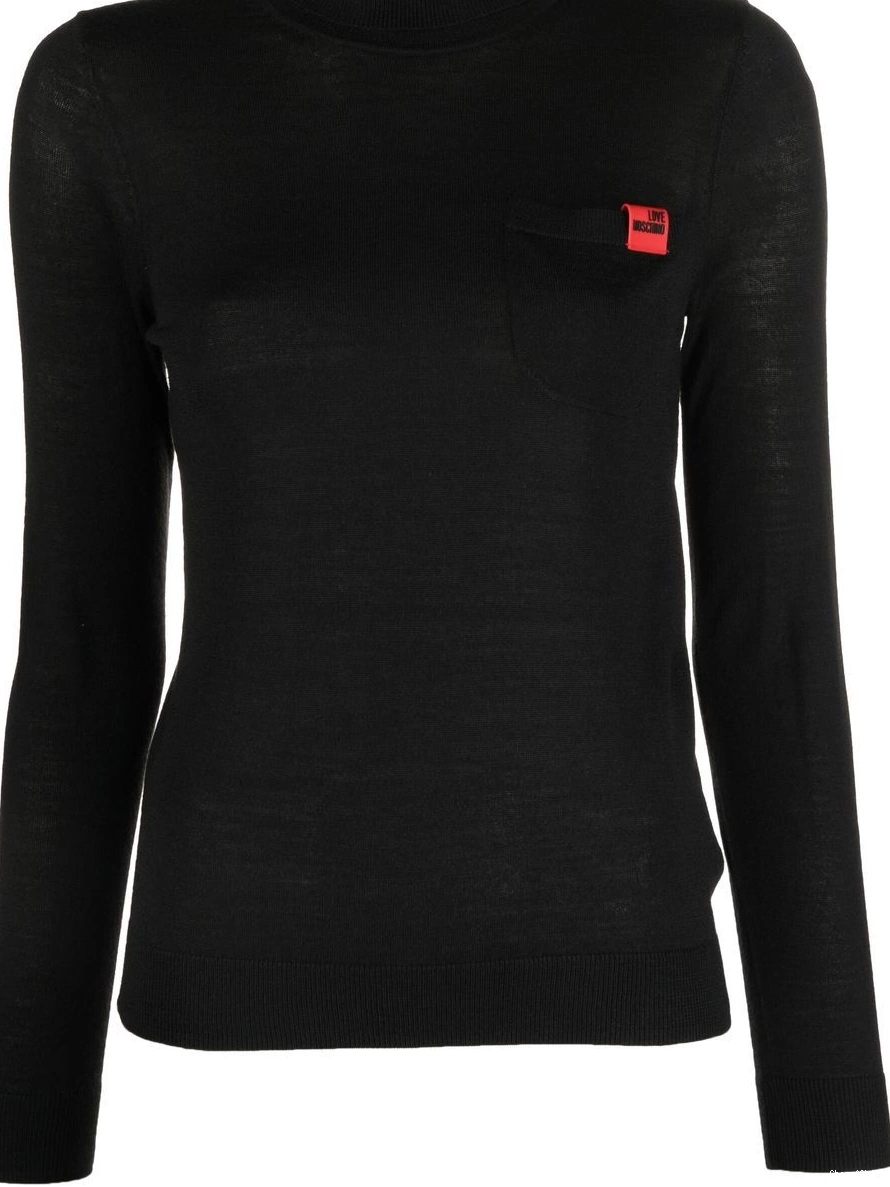 high Love neck Moschino logo-patch jumper Women 0323